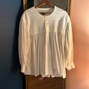 J. Peterman White Embroidered Tunic
